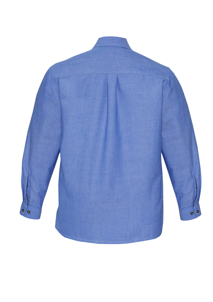 Mens Wrinkle Free Chambray Long Sleeve Shirt