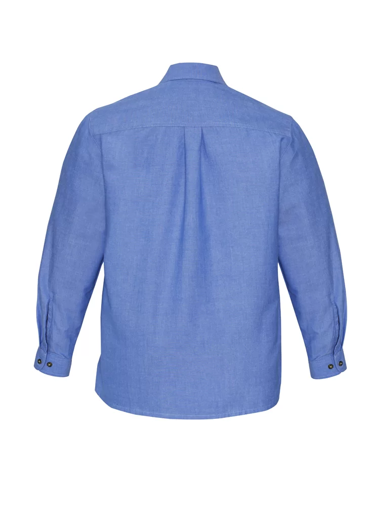 Mens Wrinkle Free Chambray Long Sleeve Shirt