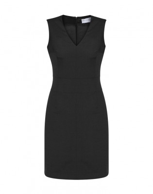 Womens Comfort Wool Stretch Sleeveless V-Neck Dress