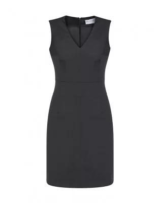 Womens Comfort Wool Stretch Sleeveless V-Neck Dress