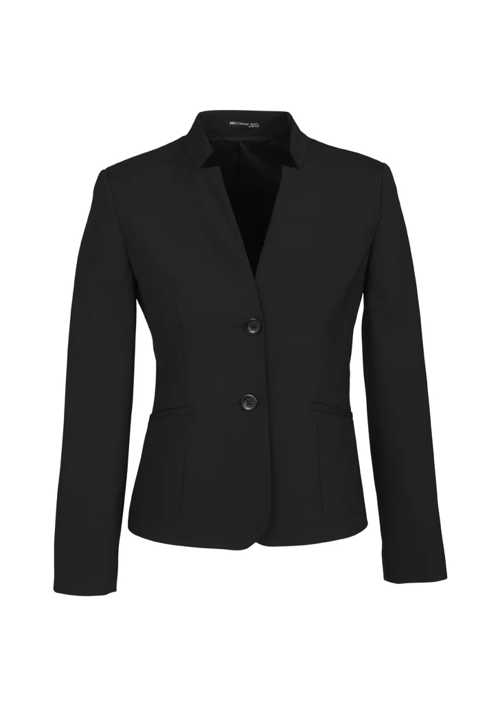 Womens Comfort Wool Stretch Short Jacket with Reverse Lapel Womens Comfort Wool Stretch Short Jacket with Reverse Lapel