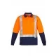 Mens Hi Vis Spliced Long Sleeve Polo - Shoulder Taped