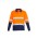Mens Hi Vis Spliced Long Sleeve Polo - Hoop Taped - Orange/Navy