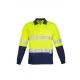 Mens Hi Vis Spliced Long Sleeve Polo - Hoop Taped