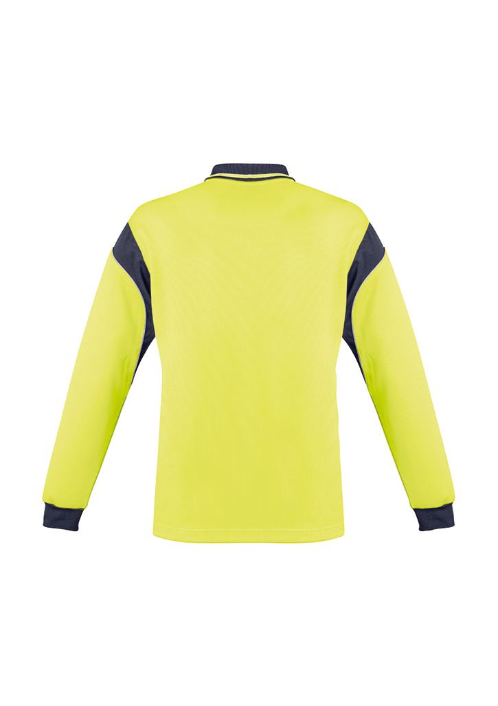 Mens Hi Vis Aztec Long Sleeve Polo
