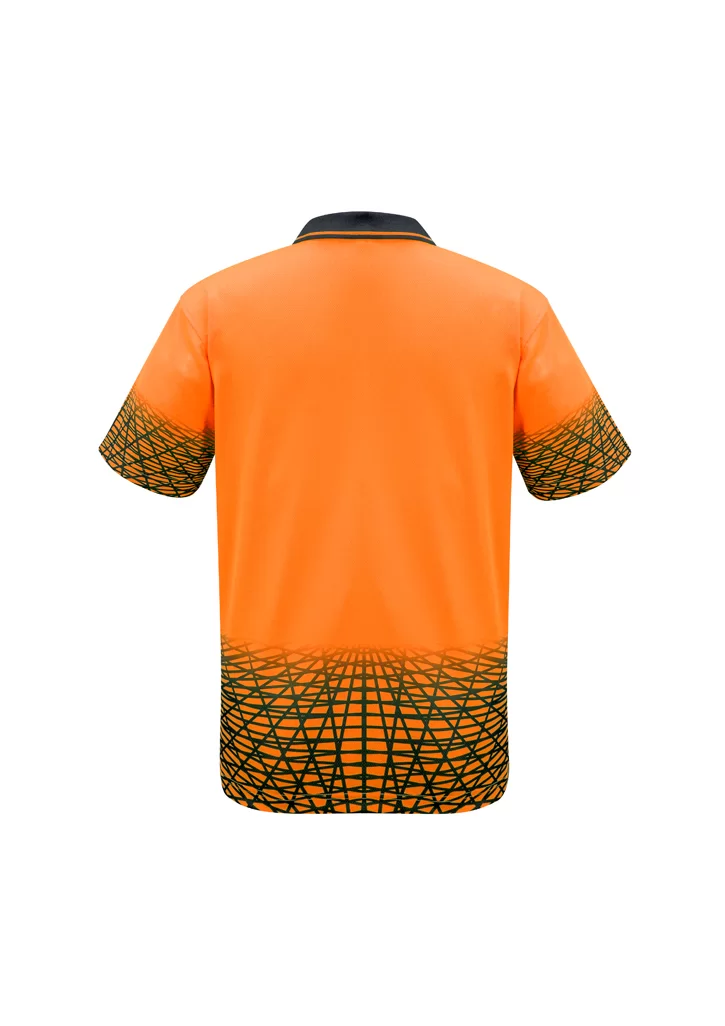 Mens Hi Vis Tracks Short Sleeve Polo