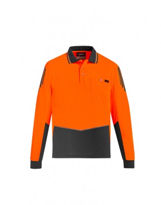 Mens Hi Vis Flux Long Sleeve Polo