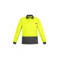 Mens Hi Vis Comfort Back Long Sleeve Polo
