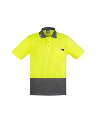 Mens Hi Vis Comfort Back Short Sleeve Polo