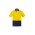Mens Hi Vis Cotton Short Sleeve Polo - Yellow/Navy