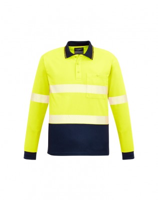 Unisex Hi Vis Segmented Tape Long Sleeve Polo