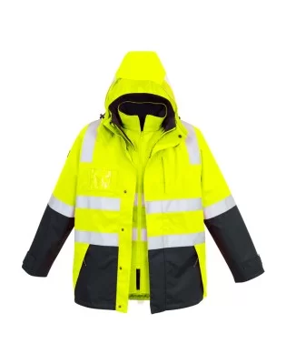 Mens Hi Vis 4 In 1 Waterproof Jacket