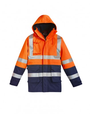 Mens Orange Flame Arc Rated Antistatic Waterproof Jacket