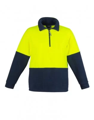 Unisex Hi Vis 1/2 Zip Polar Fleece Pullover