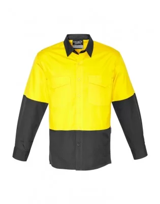 Mens Rugged Cooling Hi Vis Long Sleeve Shirt