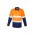 Mens Rugged Cooling Hi Vis Taped Long Sleeve Shirt - Orange/Navy
