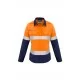 Womens FR Closed Front Hooped Taped Spliced Shirt