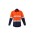 Mens Orange Flame Hi Vis Open Front Spliced Shirt - Hoop Taped - Orange/Navy