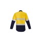 Mens Orange Flame Hi Vis Open Front Spliced Shirt - Hoop Taped