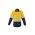 Mens Orange Flame Hi Vis Open Front Spliced Shirt - Hoop Taped - Yellow/Navy