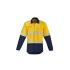 Mens Orange Flame Hi Vis Open Front Spliced Shirt - Hoop Taped
