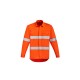 Mens Orange Flame Hi Vis Open Front Shirt - Hoop Taped