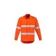 Mens Orange Flame Hi Vis Open Front Shirt - Hoop Taped
