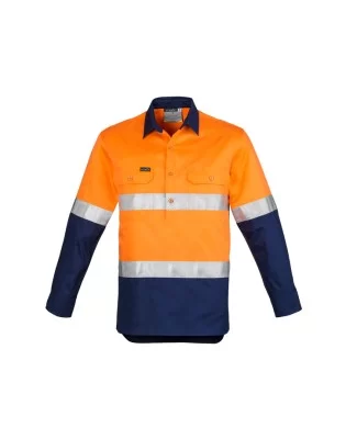 Mens Closed Front Long Sleeve Shirt - Hoop Taped