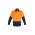Mens Closed Front Long Sleeve Shirt - Orange/Navy