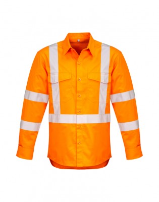 Mens Hi Vis X Back Taped Long Sleeve Shirt