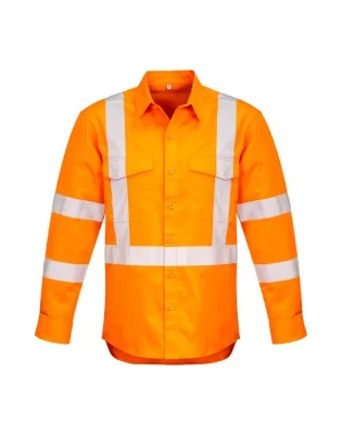 Mens Hi Vis X Back Taped Long Sleeve Shirt