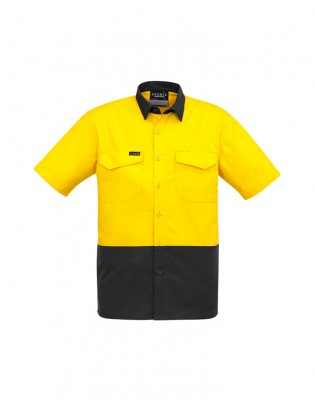 Mens Rugged Cooling Hi Vis Short Sleeve Shirt