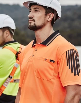 Mens Hi Vis Flux Short Sleeve Polo