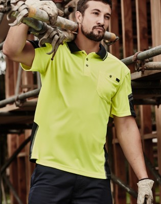 Mens Hi Vis Reinforced Squad Short Sleeve Polo