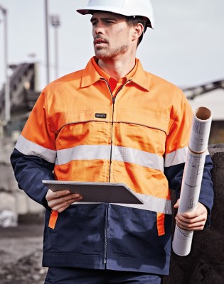 Mens Hi Vis Cotton Drill Jacket