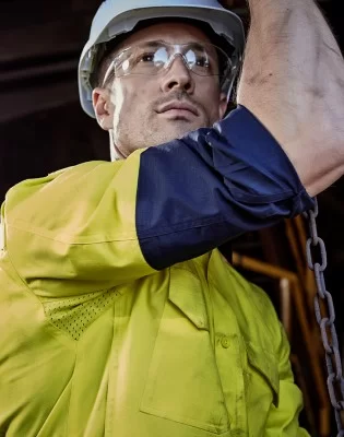 Mens Rugged Cooling Hi Vis Long Sleeve Shirt
