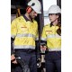 Mens Red Flame Hi Vis Shirt - Hoop Taped