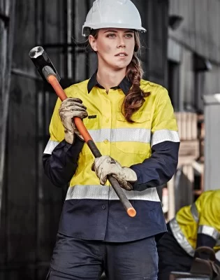 Womens Rugged Cooling Hi Vis Taped Long Sleeve Shirt
