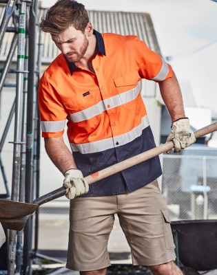 Mens Rugged Cooling Hi Vis Taped Short Sleeve Shirt