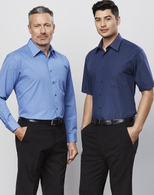 Mens Micro Check Long Sleeve Shirt