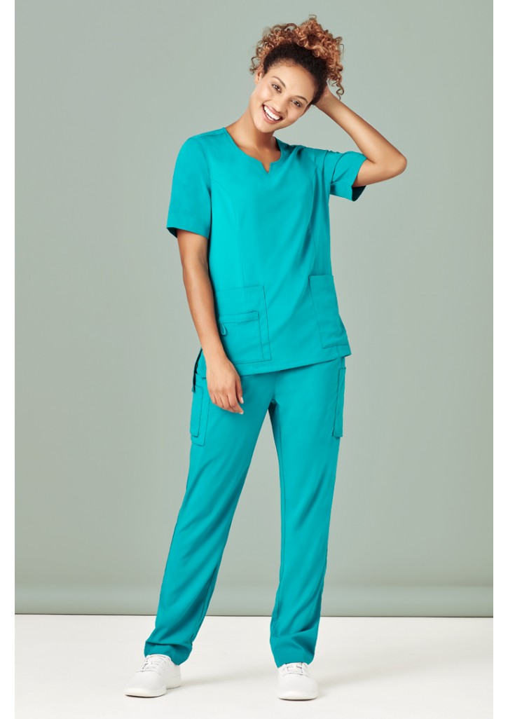 Womens Avery Round Neck Scrub Top