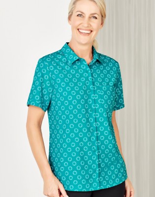 Womens Florence Daisy Print Short Sleeve Shirt