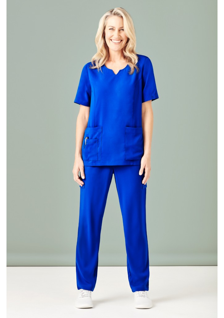 Womens Avery Round Neck Scrub Top