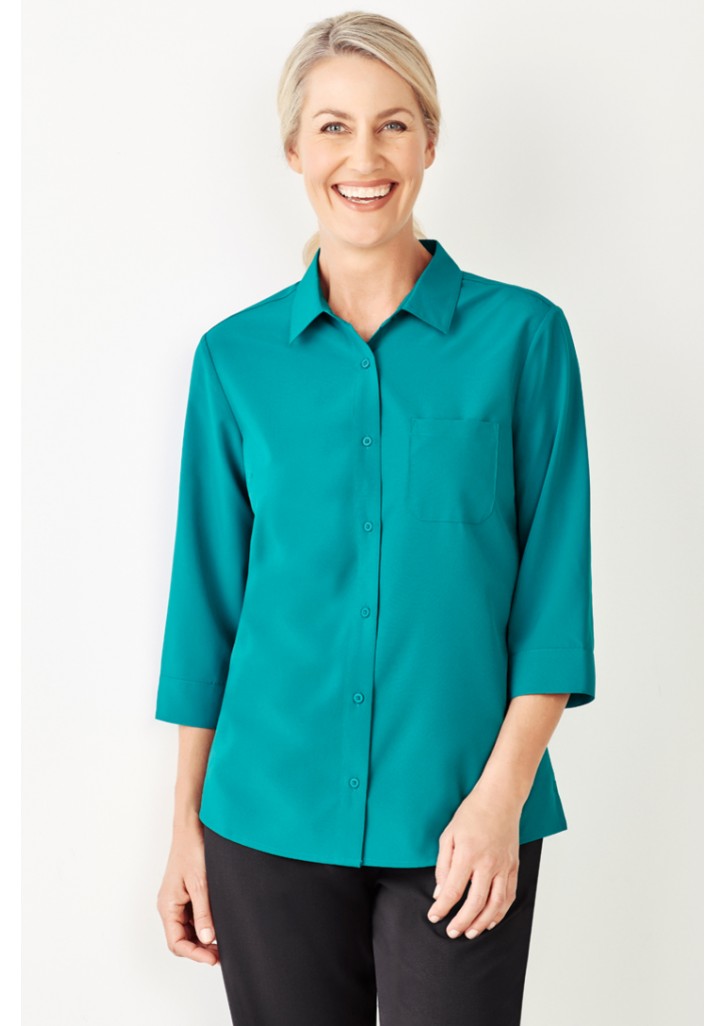 Womens Florence Plain 3/4 Sleeve Shirt