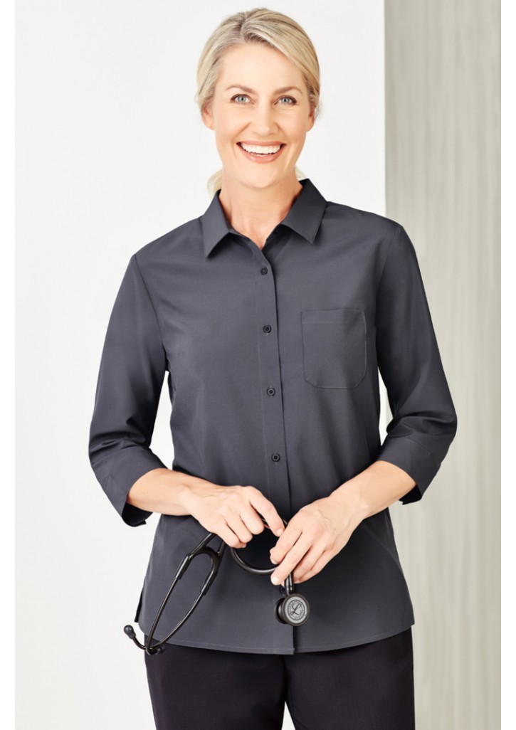 Womens Florence Plain 3/4 Sleeve Shirt