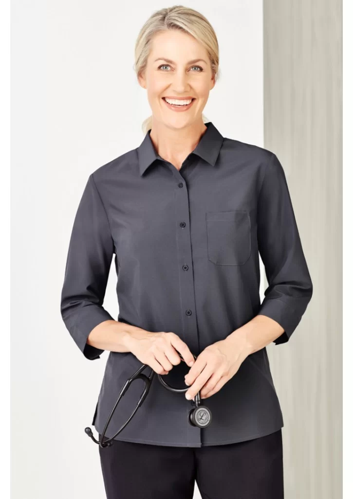 Womens Florence Plain 3/4 Sleeve Shirt