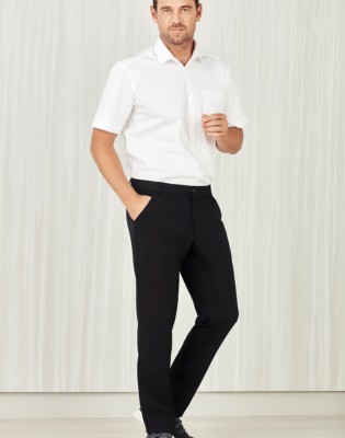 Mens Comfort Waist Flat Front Pant