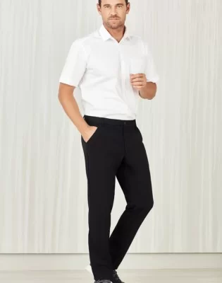 Mens Comfort Waist Flat Front Pant