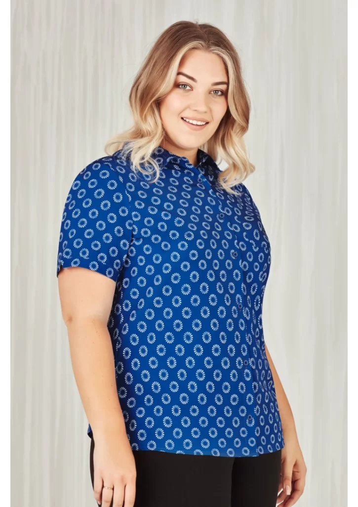 Womens Florence Daisy Print Short Sleeve Shirt