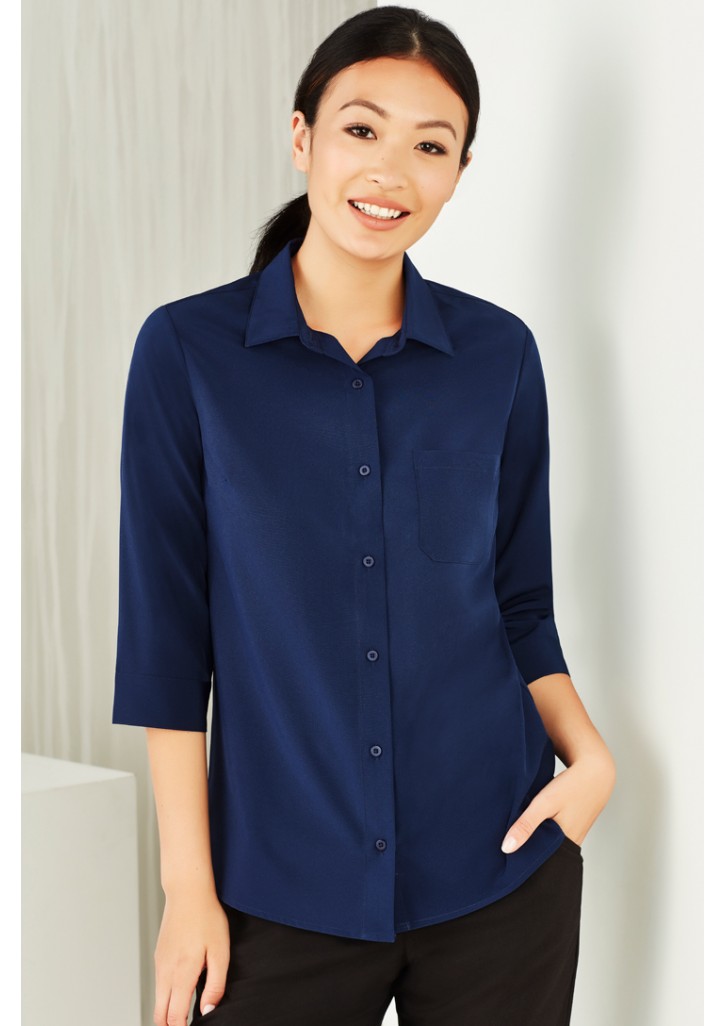 Womens Florence Plain 3/4 Sleeve Shirt
